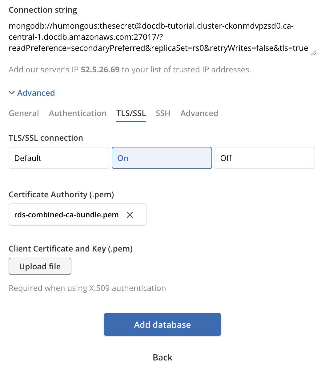 AWS DocumentDB Certificate Authority